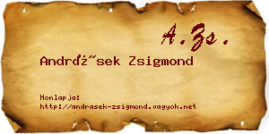 Andrásek Zsigmond névjegykártya