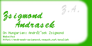 zsigmond andrasek business card